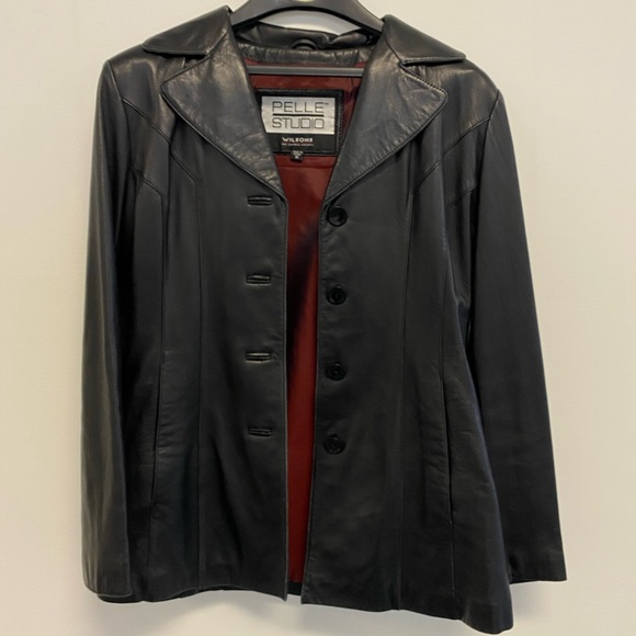 VINTAGE! Pelle Studio Wilsons Black 100% Leather Jacket - Picture 3 of 8